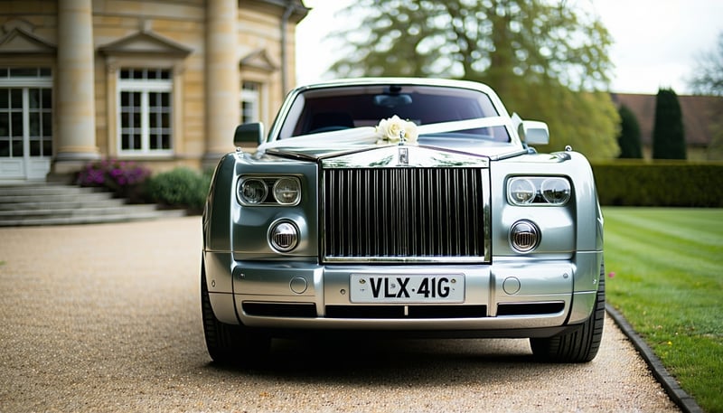 Luxury car ready for a wedding day.