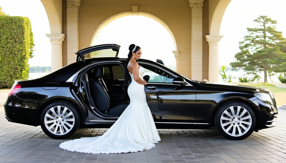 Luxury car ready for a wedding day